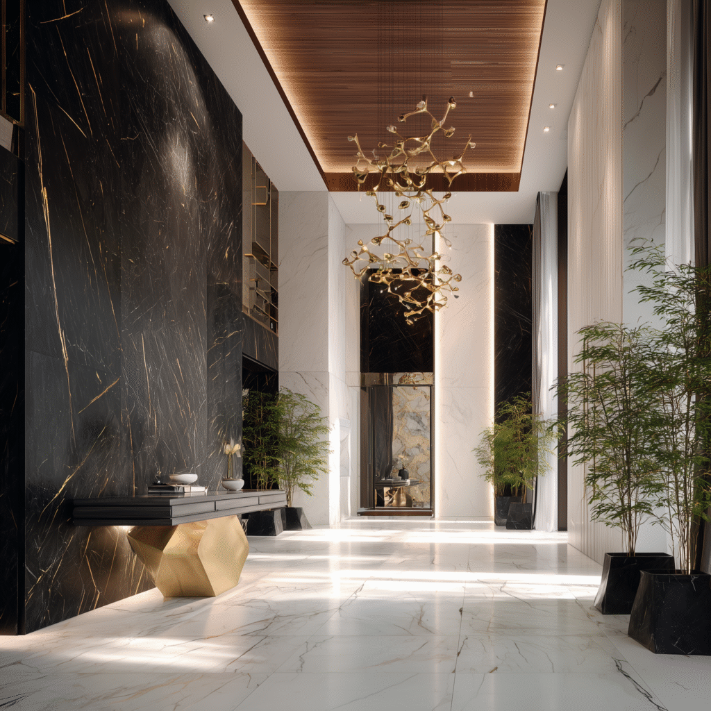 Spacious modern hall design by modern architecture firms in Kalyan