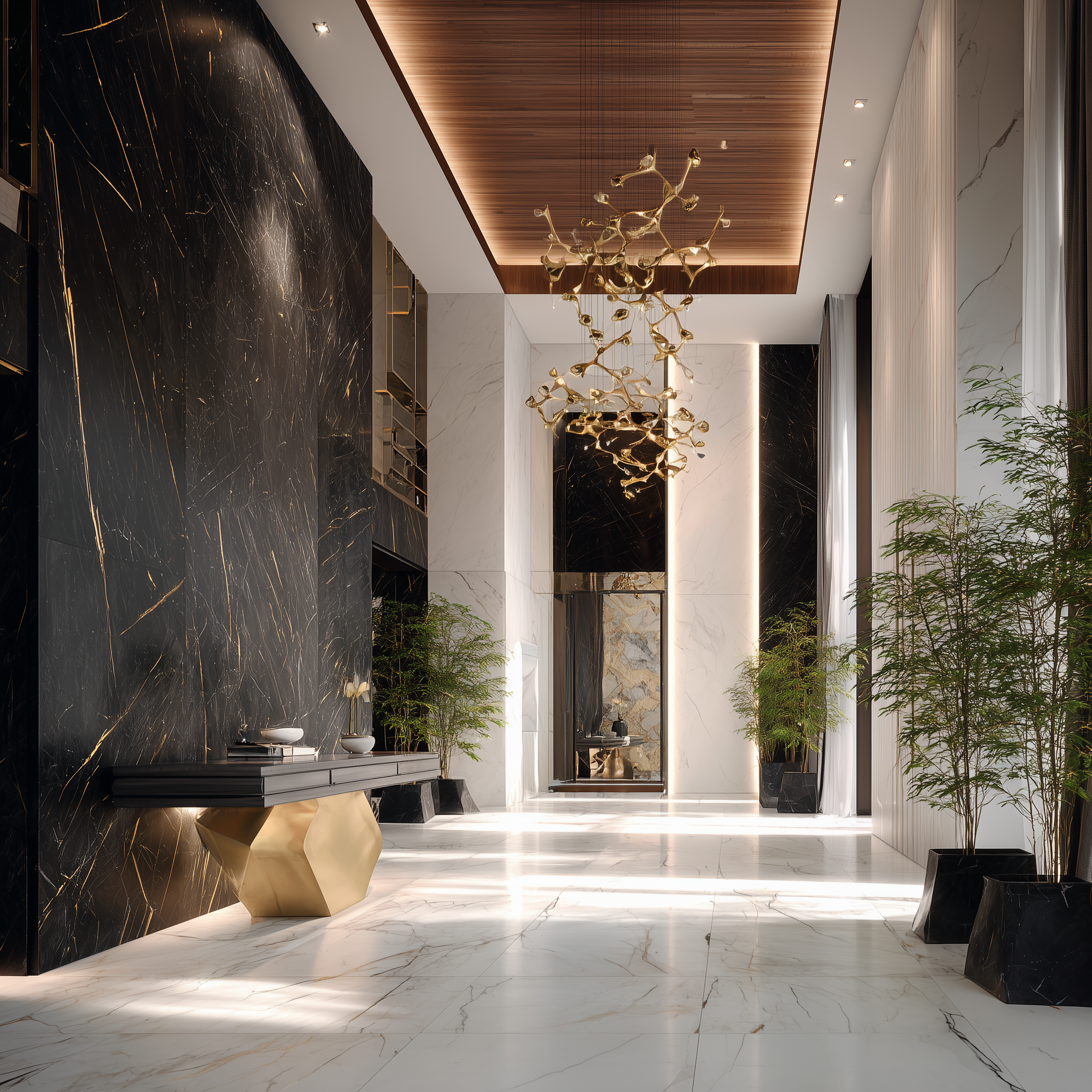 Spacious modern hall design by modern architecture firms in Kalyan